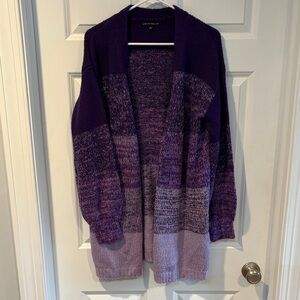 Love Tree Ombré Purple Open-Front Cardigan